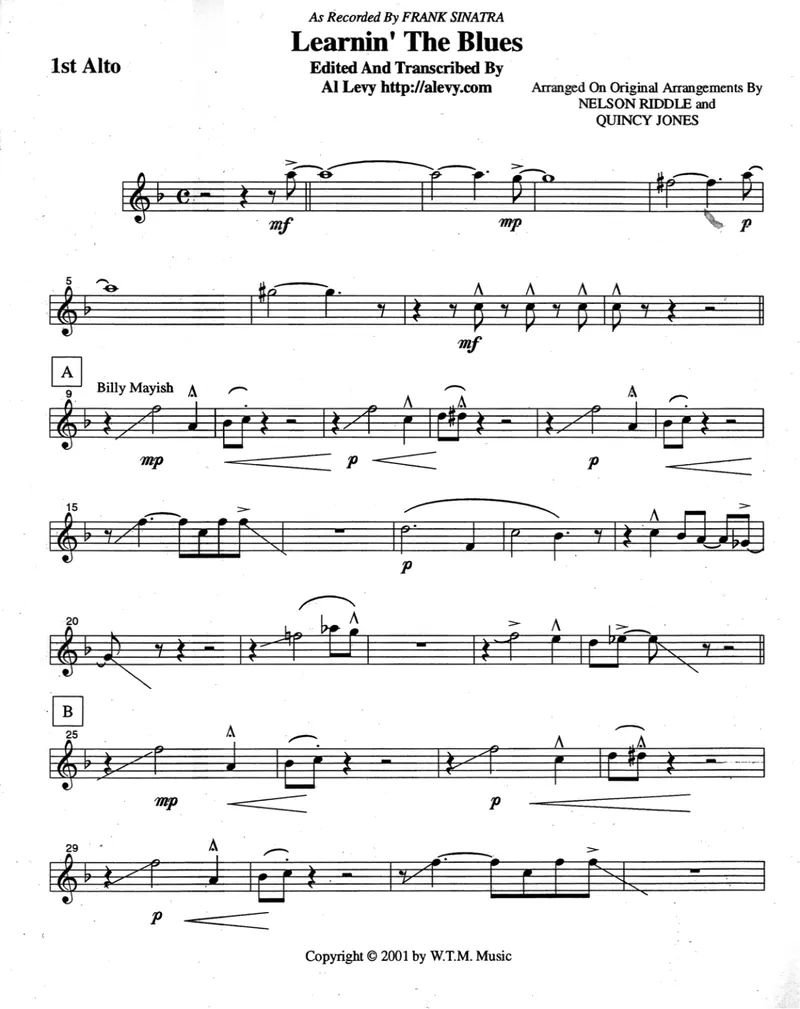 Learnin The Blues score preview