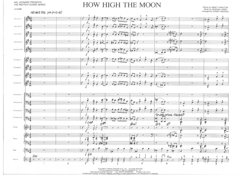 How High The Moon score preview