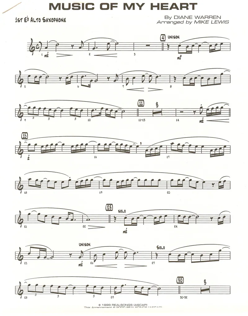 Music Of My Heart score preview