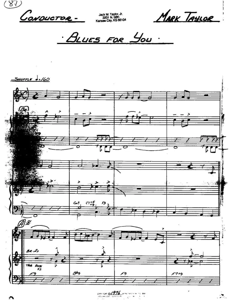 Blues For You score preview