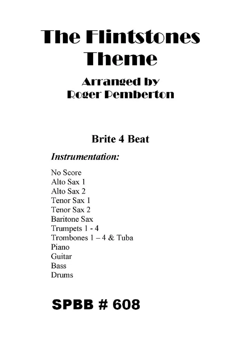 The Flintstones Theme score preview