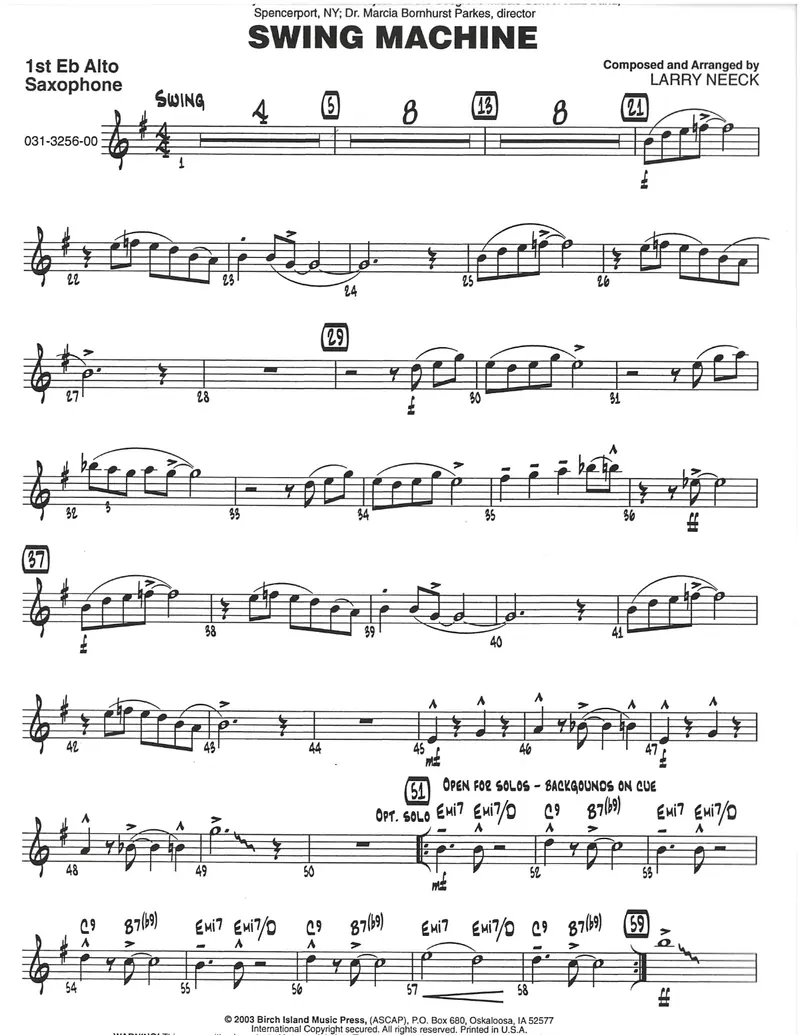 Swing Machine score preview