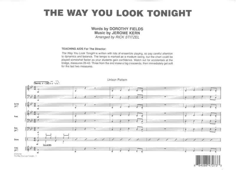 The Way You Look Tonight score preview