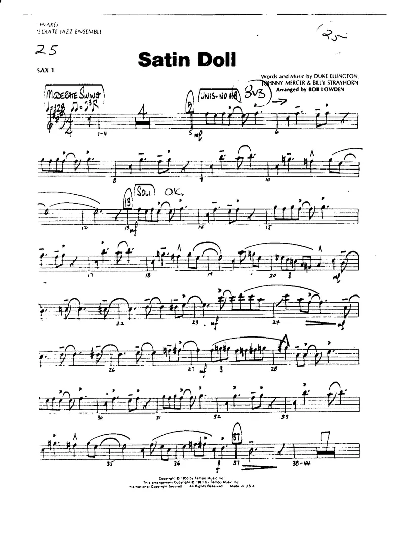 Satin Doll score preview