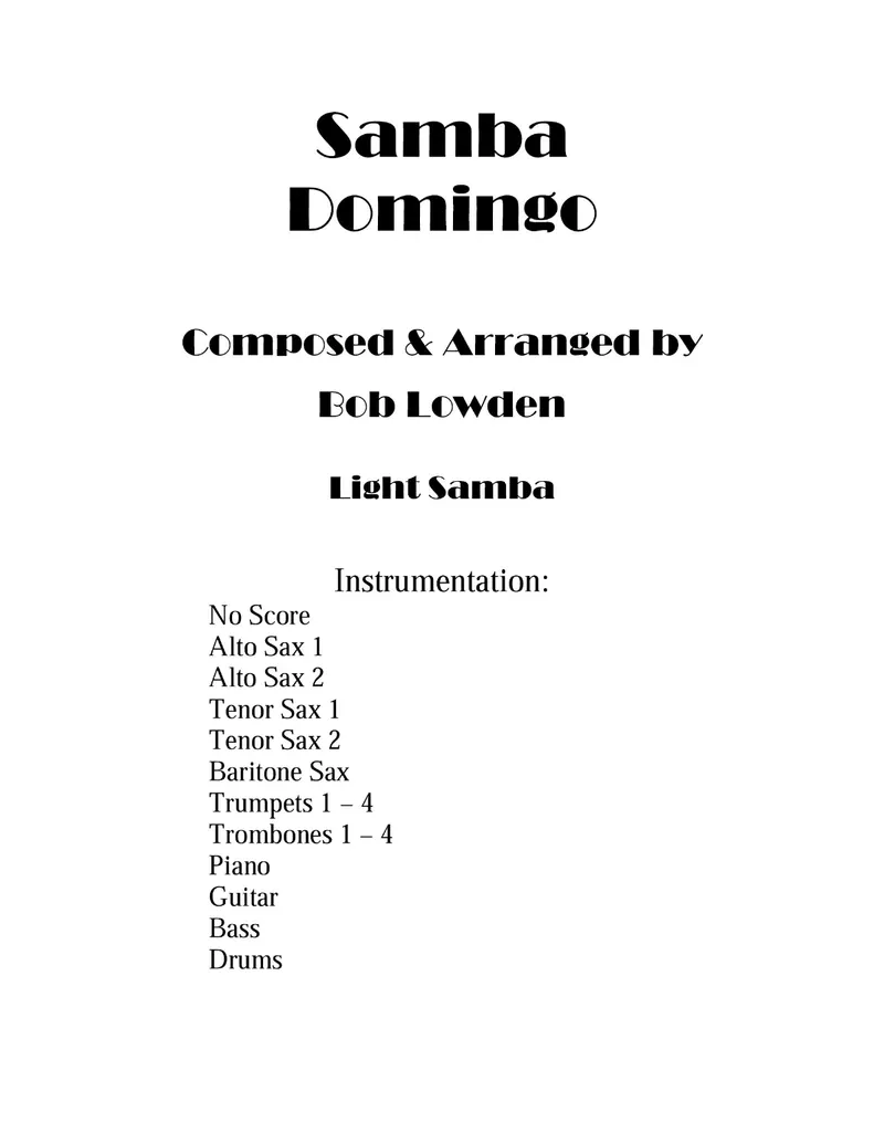 Samba Domingo score preview