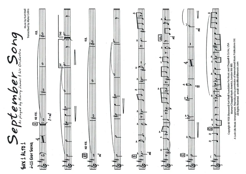 September Song score preview