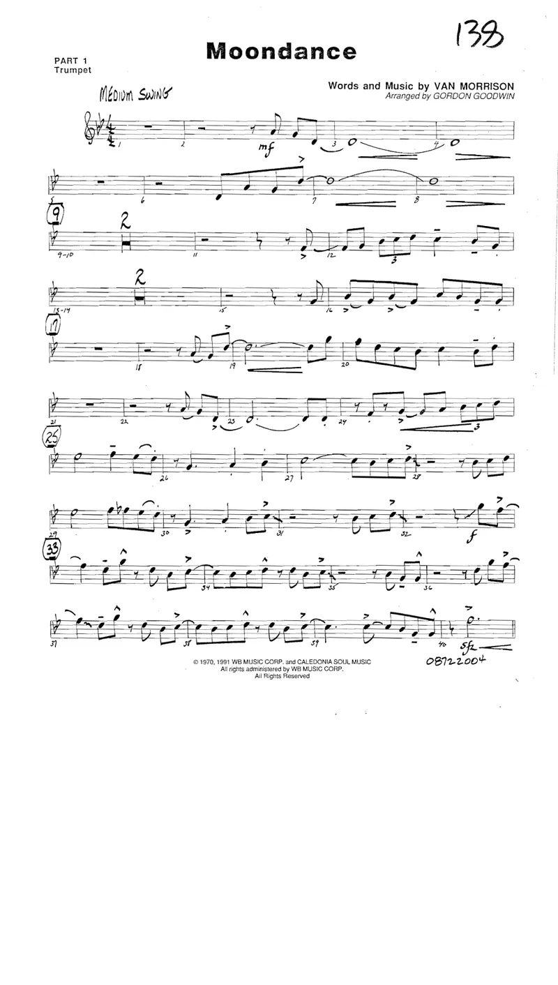Moondance score preview