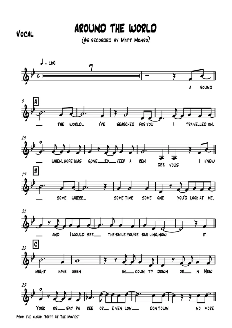 Around The World score preview
