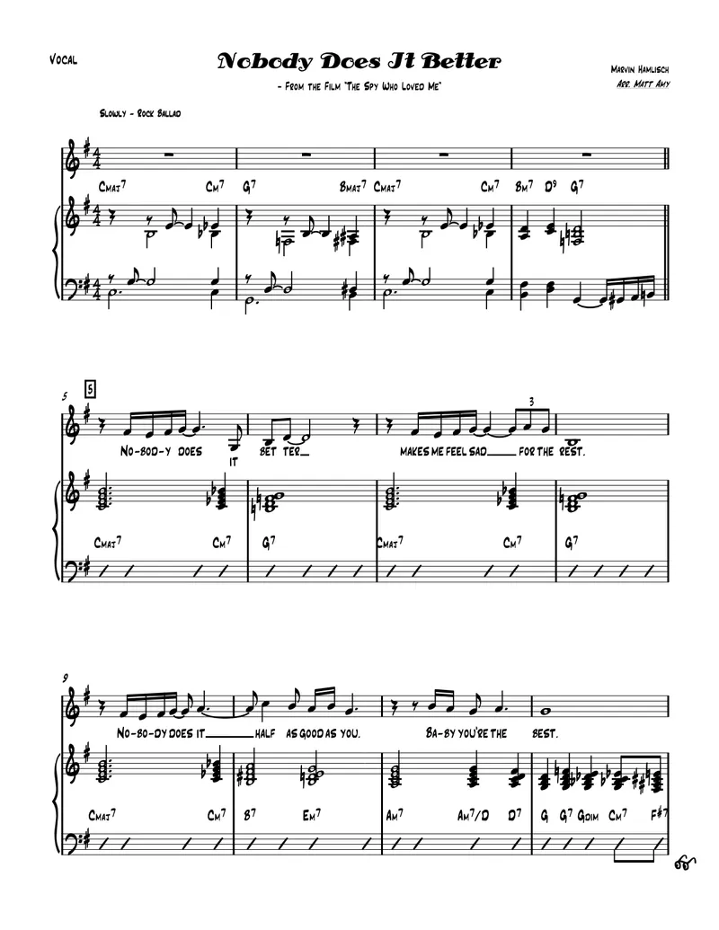 Nobody Does It Better score preview