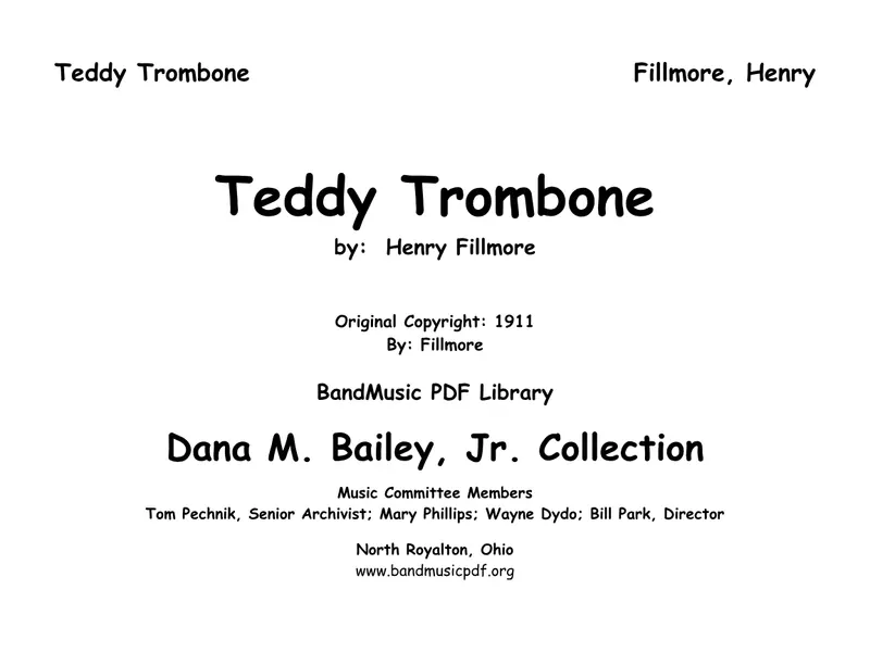 Teddy Trombone score preview
