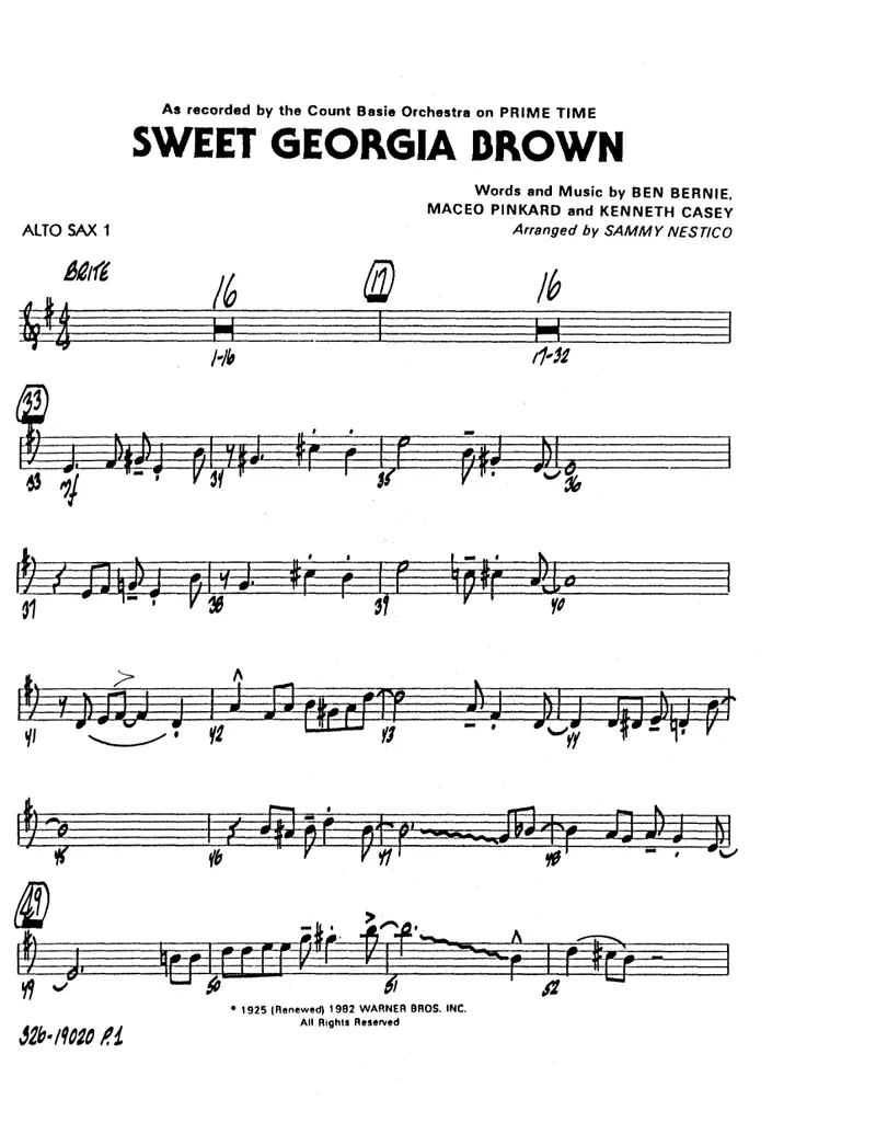 Sweet Swing score preview