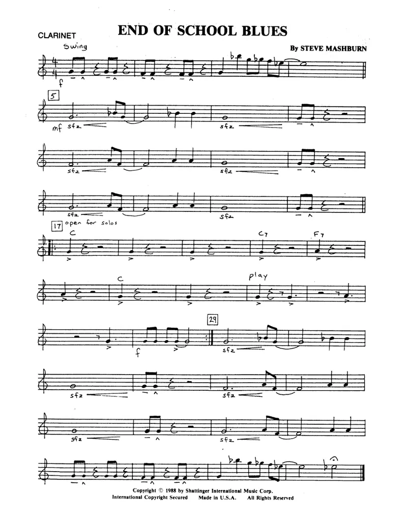 End Of School Blues preview page 1
