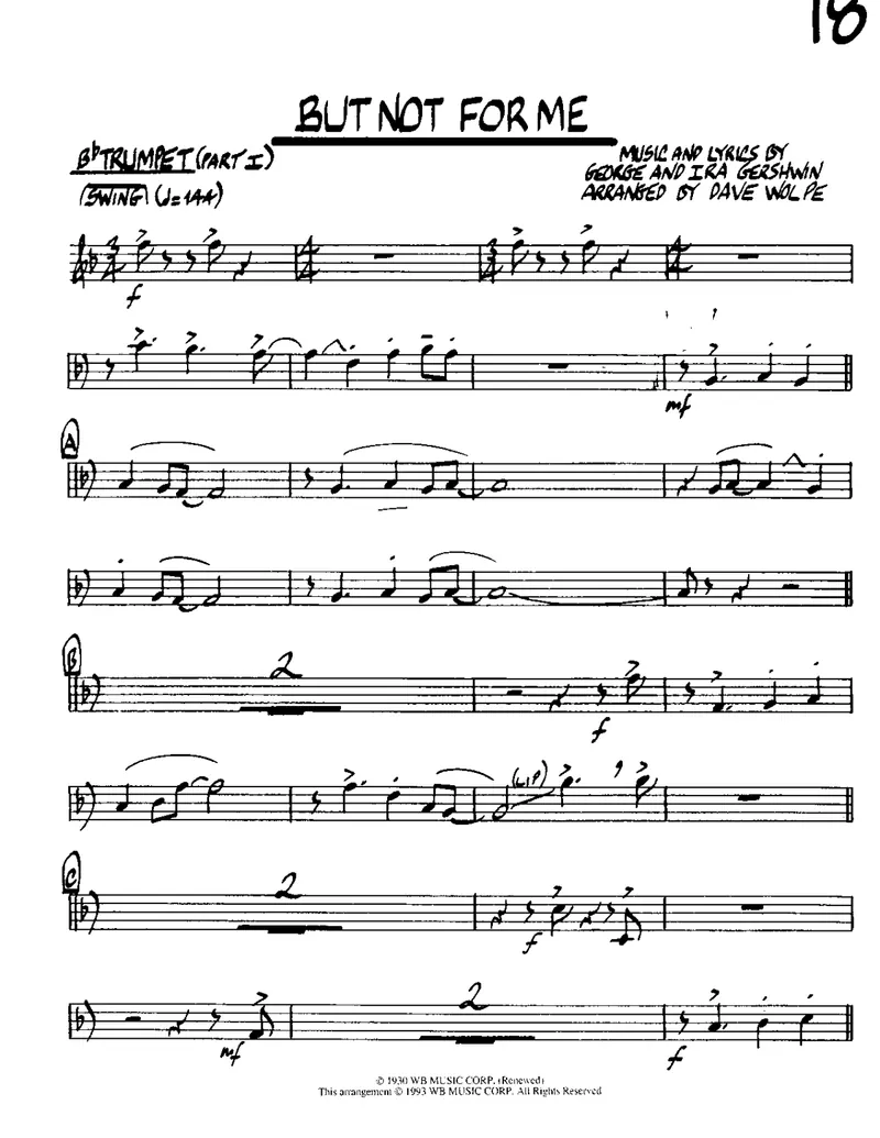 But Not For Me score preview