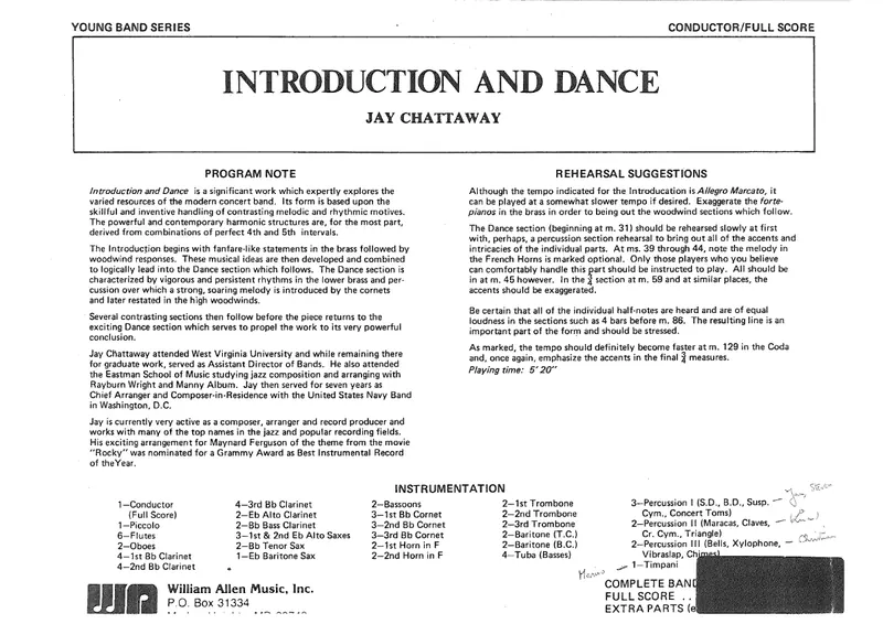 Introduction And Dance (J.Chattaway score preview