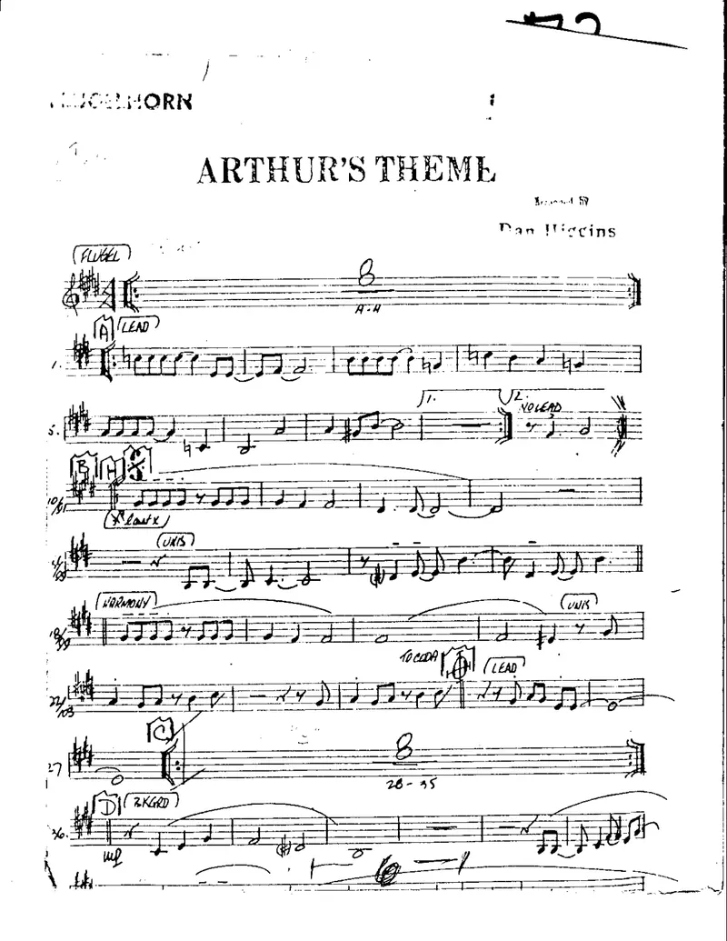 Arthur's Theme score preview