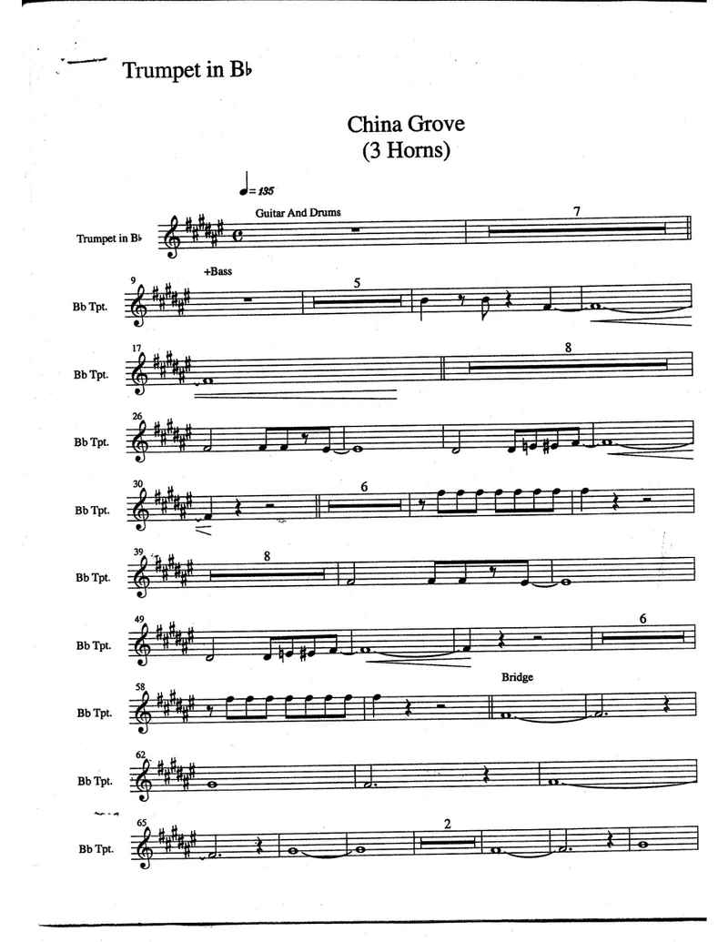 China Grove score preview