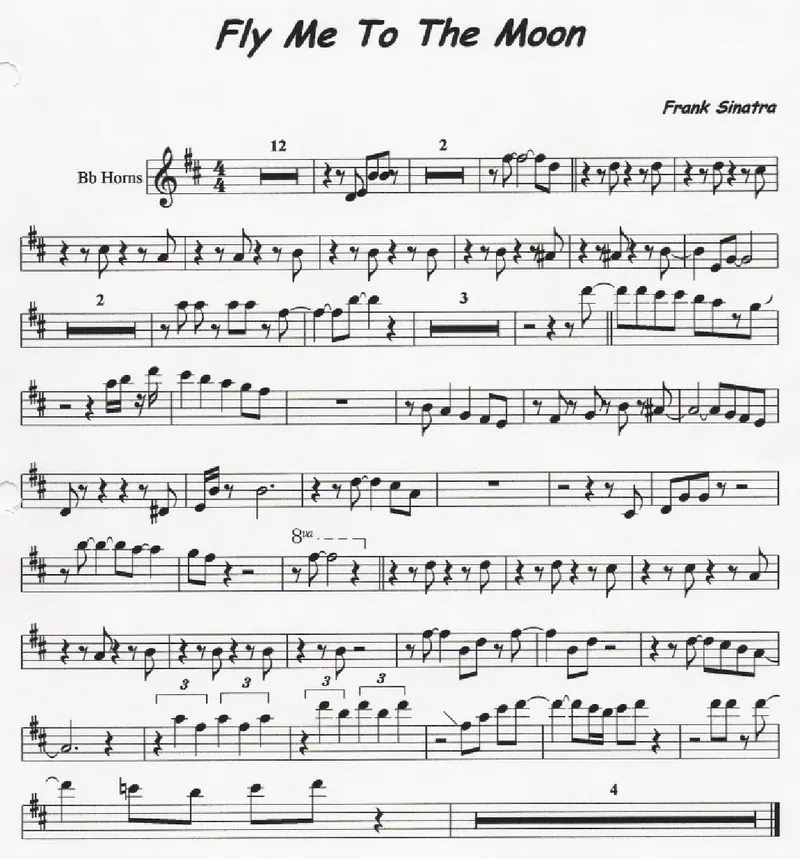 Fly Me To The Moon score preview