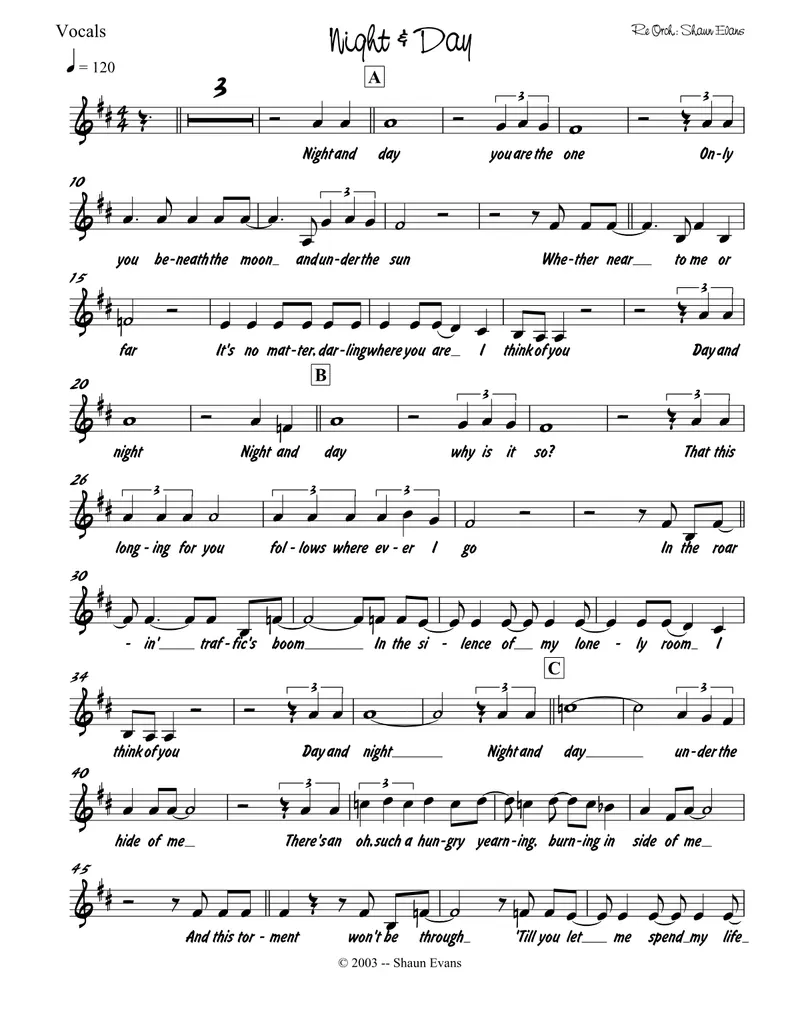 Night & Day - 3 Horns + Rhythm score preview