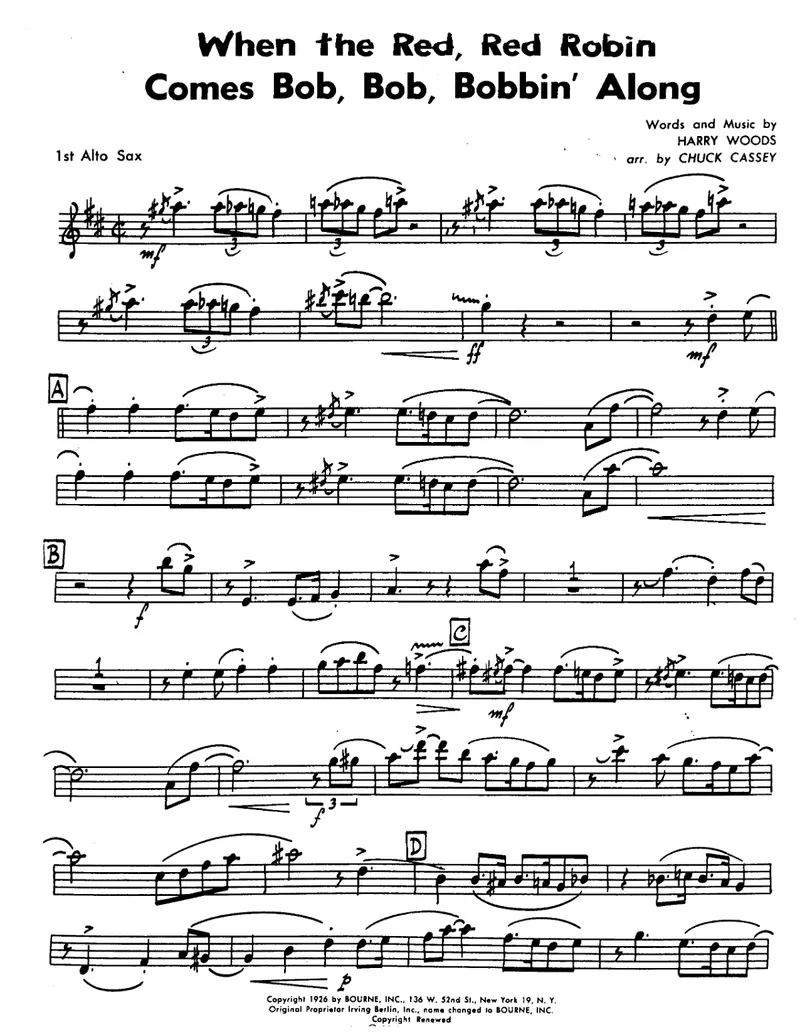 When The Red, Red Robin Comes Bob, Bob Bobbin' Along score preview