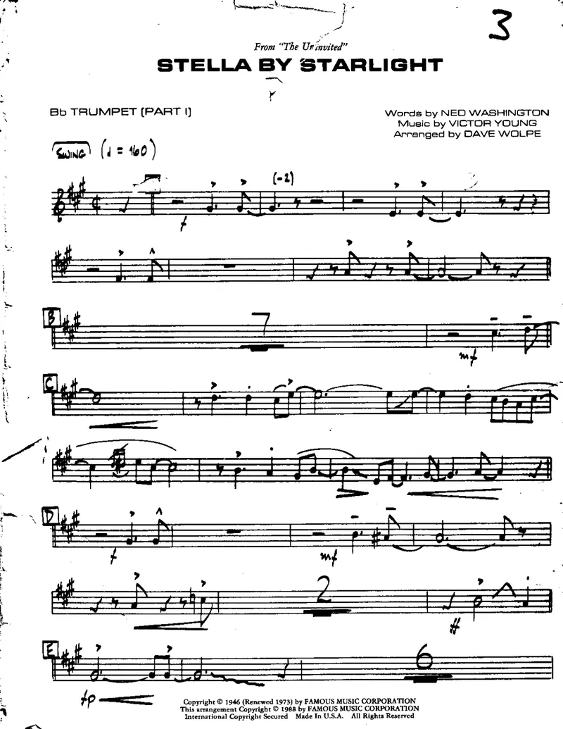 Stella By Starlight score preview