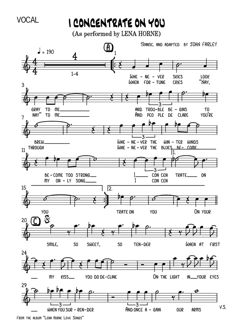 I Concentrate On You score preview