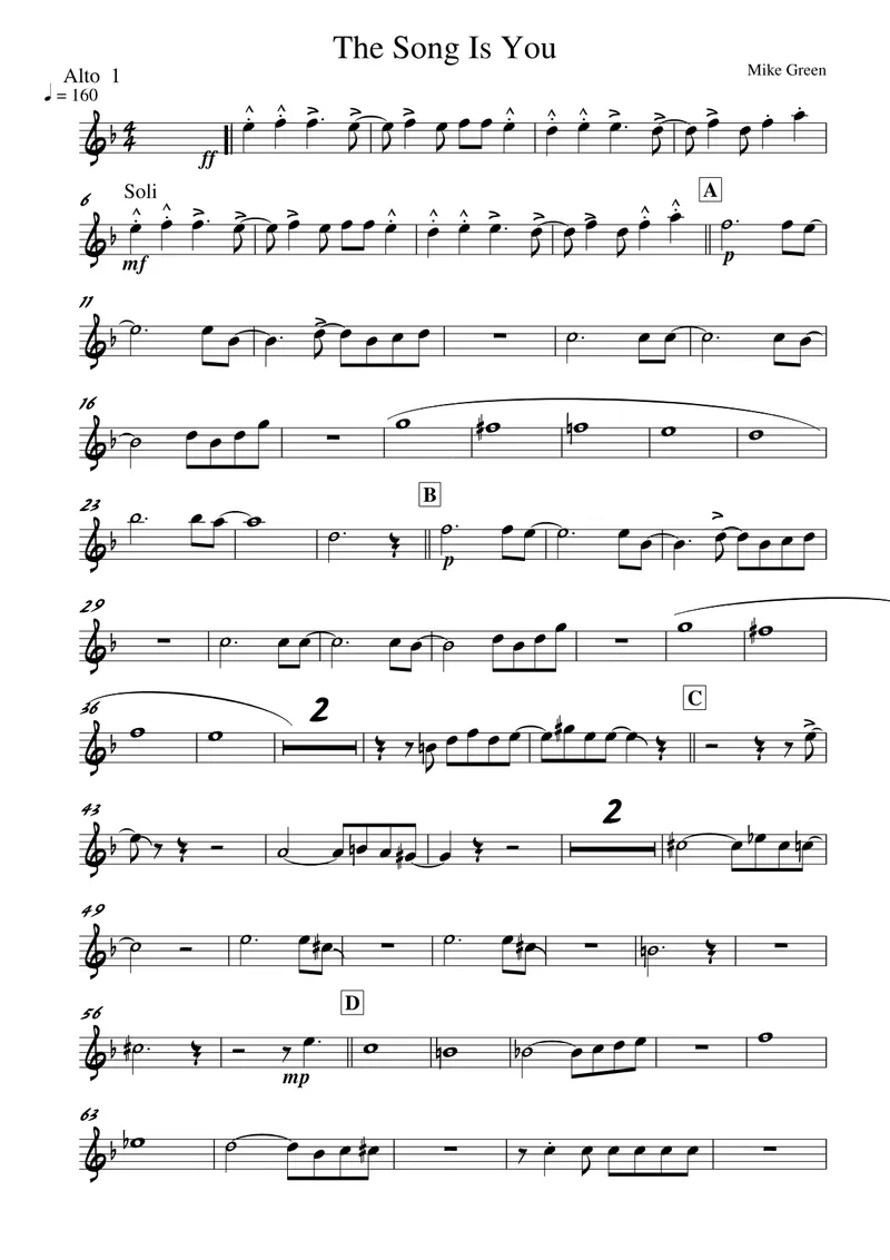 The Song Is You score preview