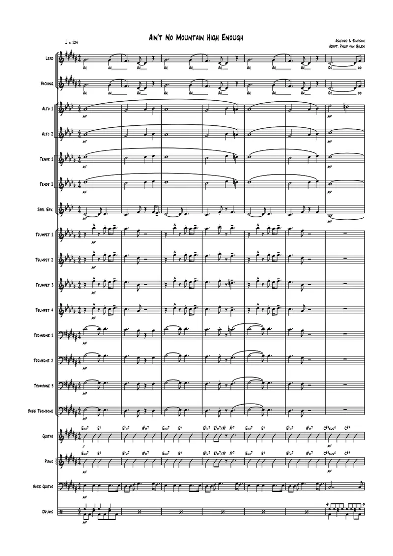 Ain't No Mountain High Enough score preview