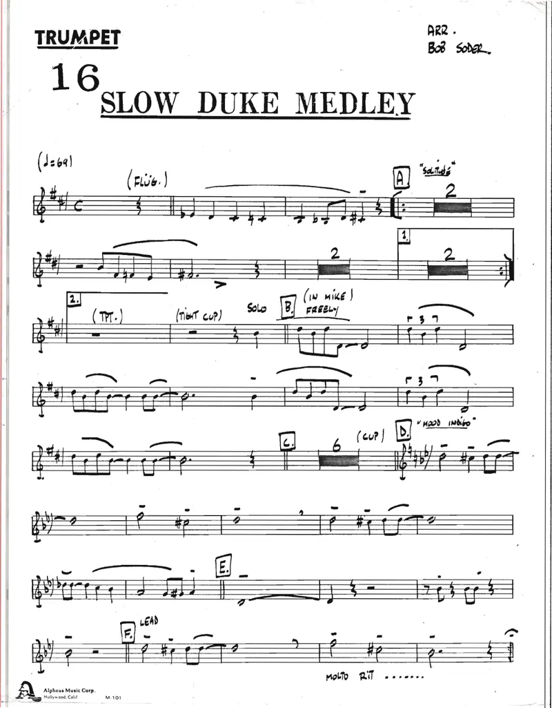 Slow Duke Medley score preview
