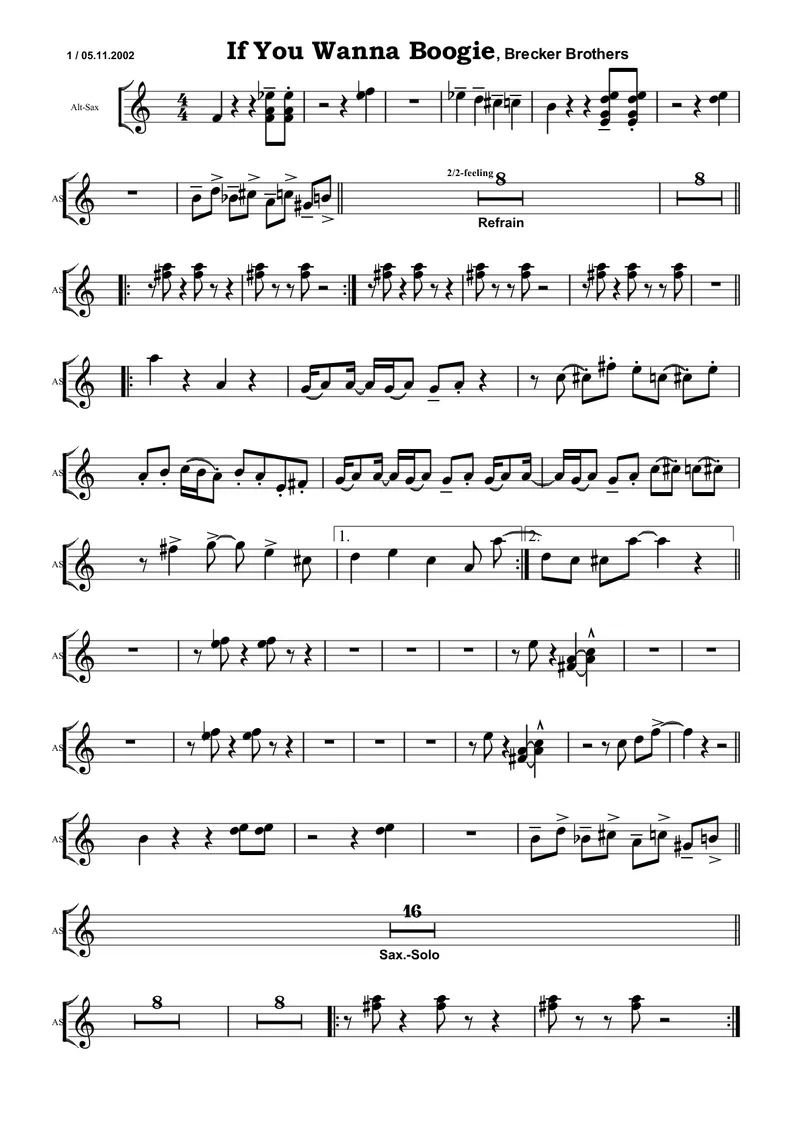 If You Wanna Boogie - 3 Horns score preview