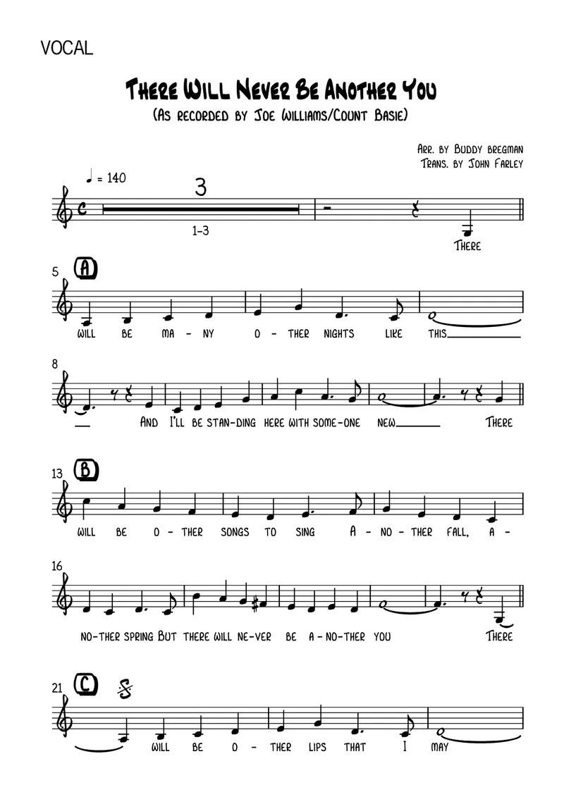 There Will Never Be Another You (C.Basie score preview