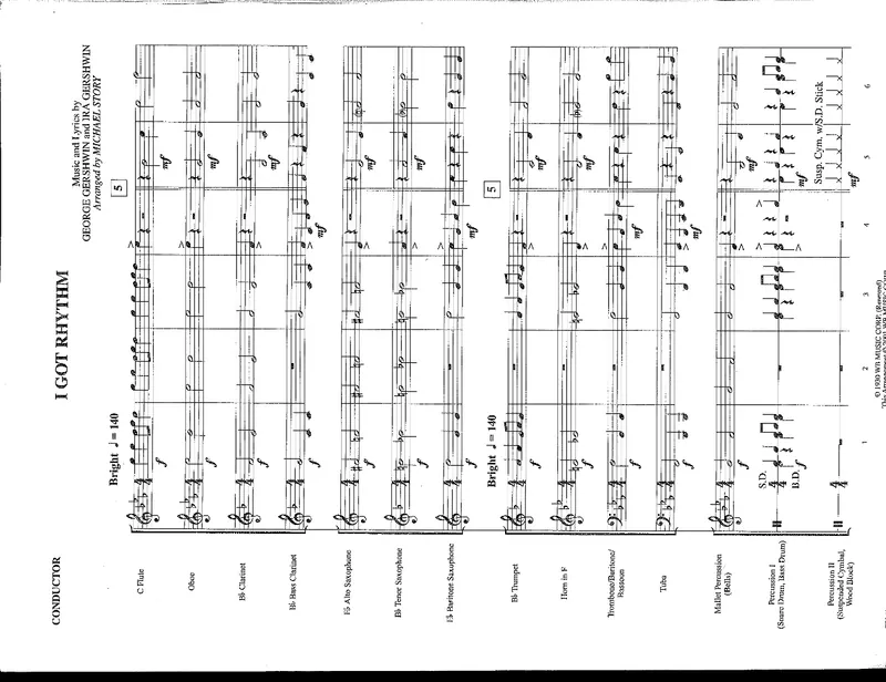 I Got Rhythm score preview