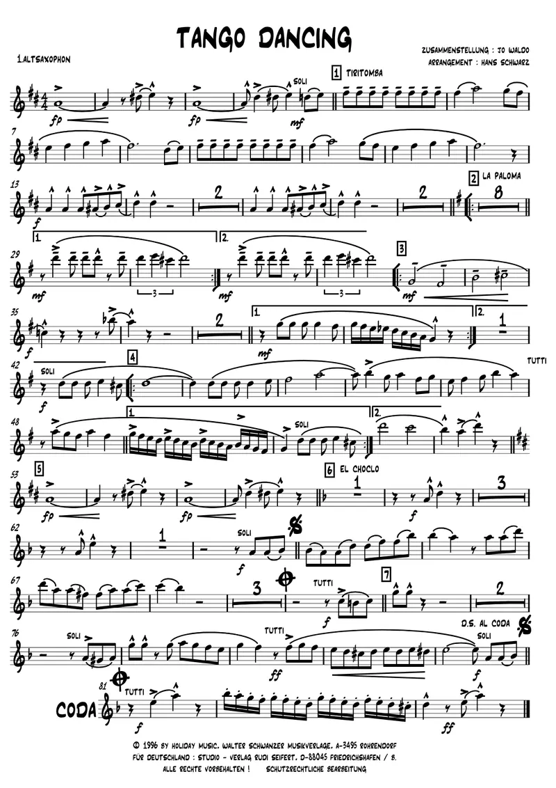 Tango Dancing score preview
