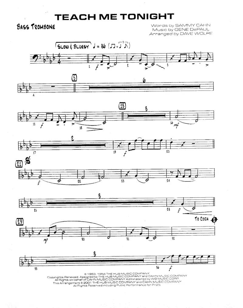 Teach Me Tonight score preview