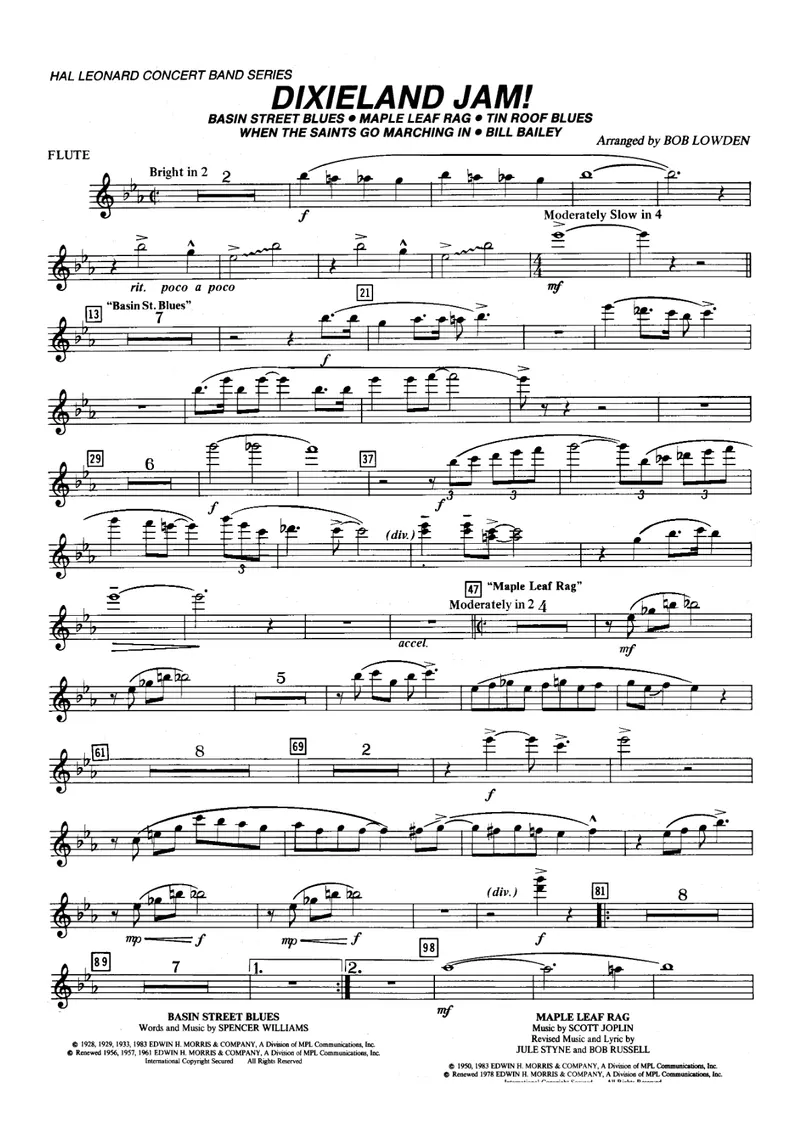 Dixieland Jam score preview