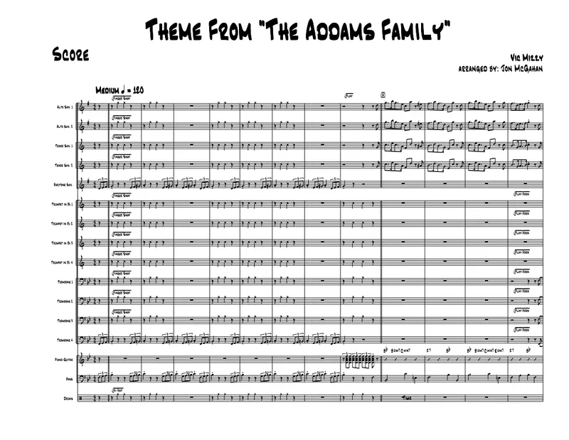 Theme From The Addams Family score preview