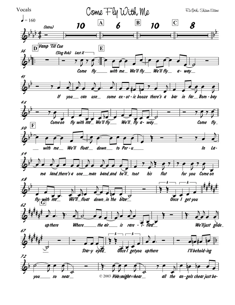 Come Fly With Me score preview
