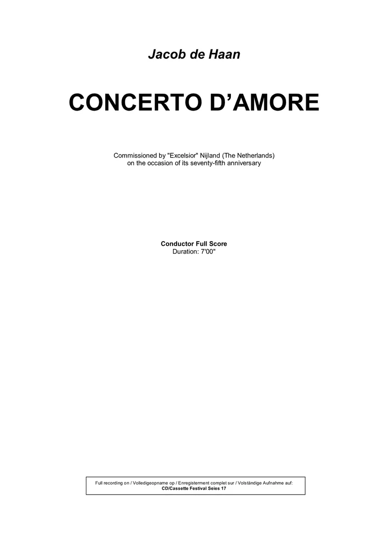 Concerto D Amore score preview