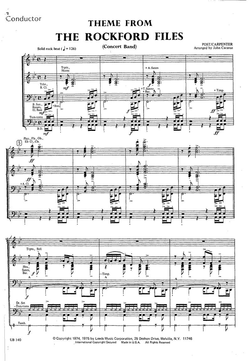 Theme From The Rockford Files score preview