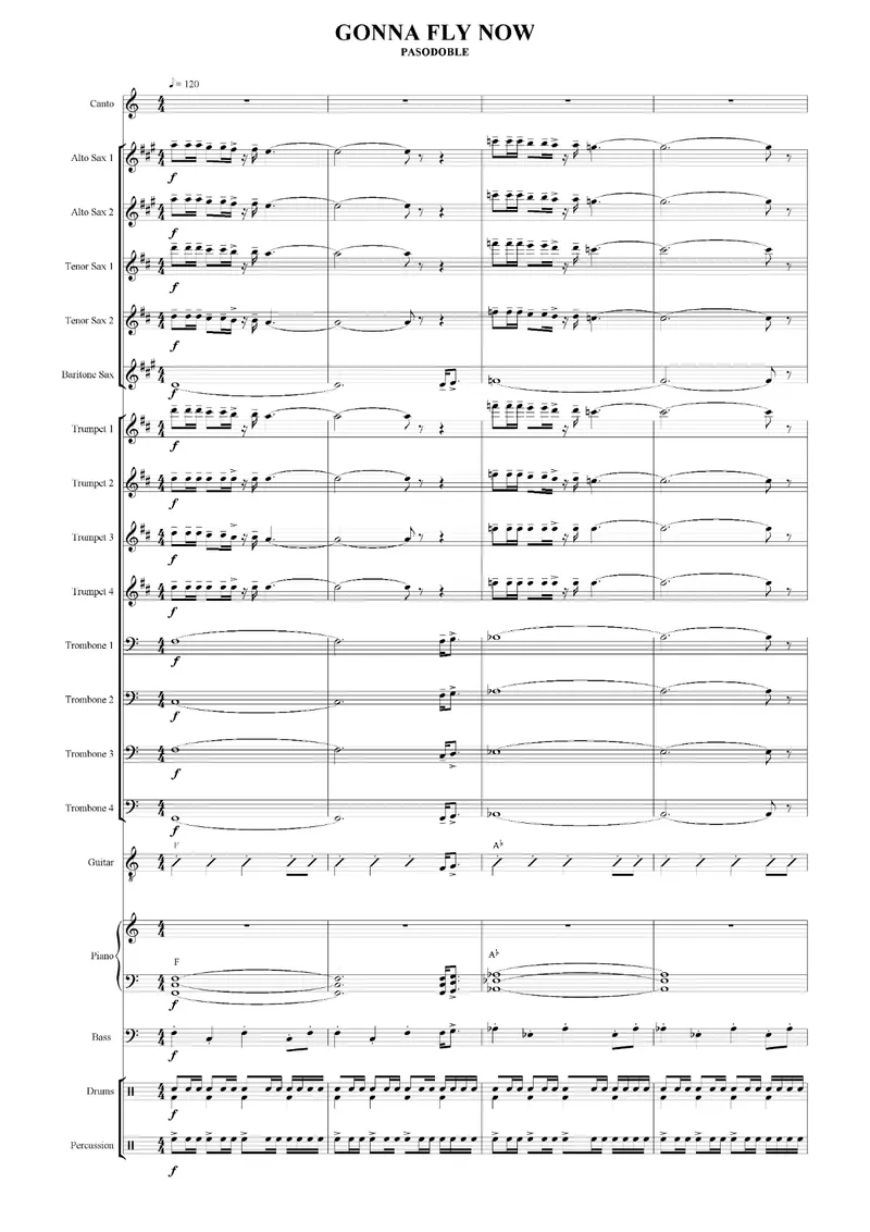Gonna Fly Now score preview
