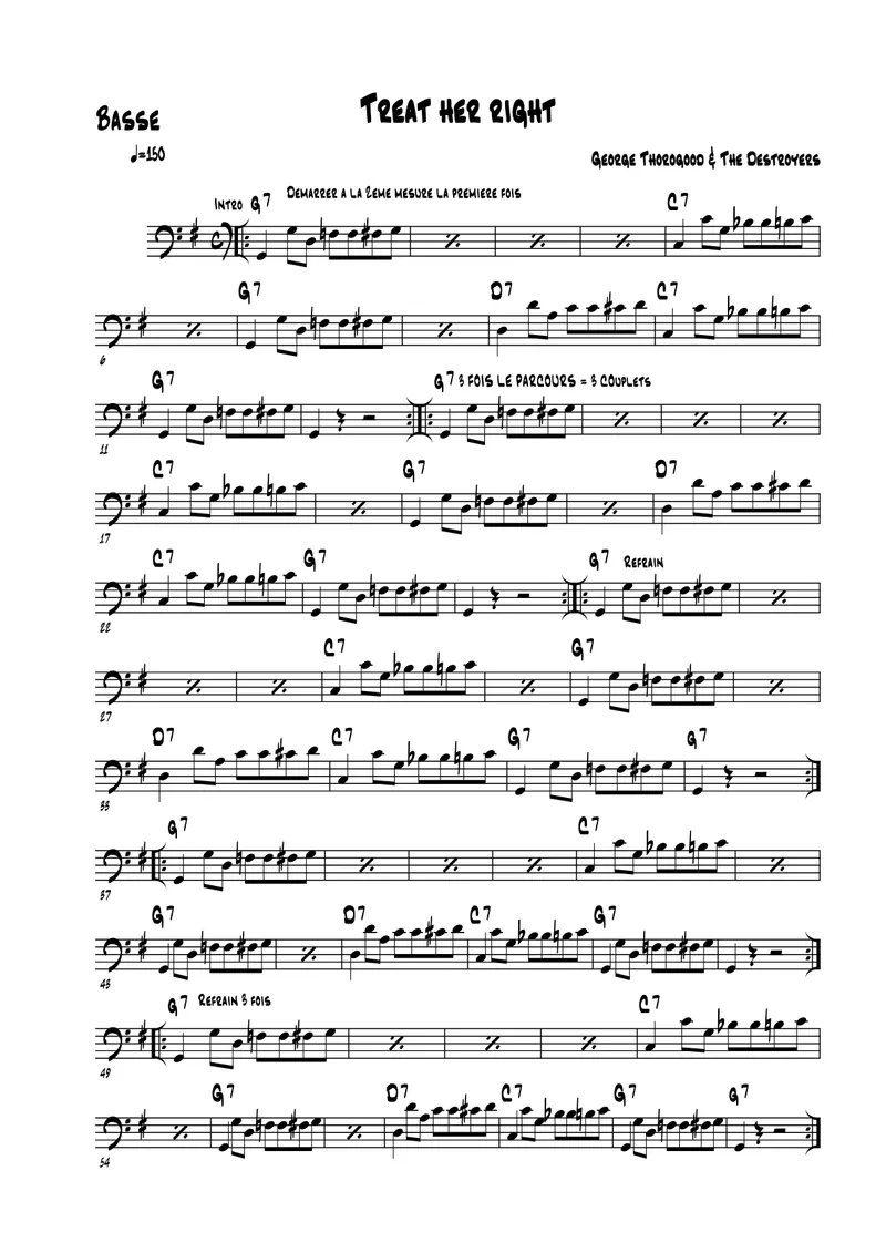 Treat Her Right vocal score preview