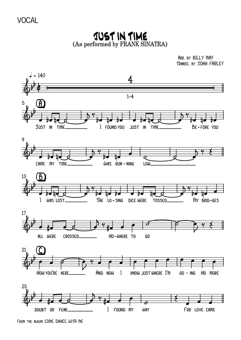 Just In Time (B.May score preview