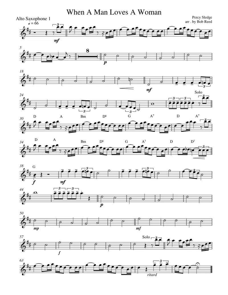 When A Man Loves A Woman score preview