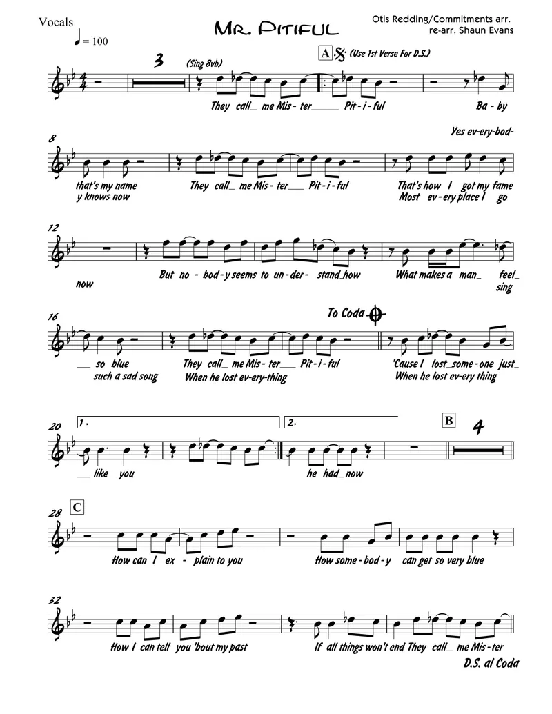 Mr. Pitiful - 3 horns + Rhythm score preview