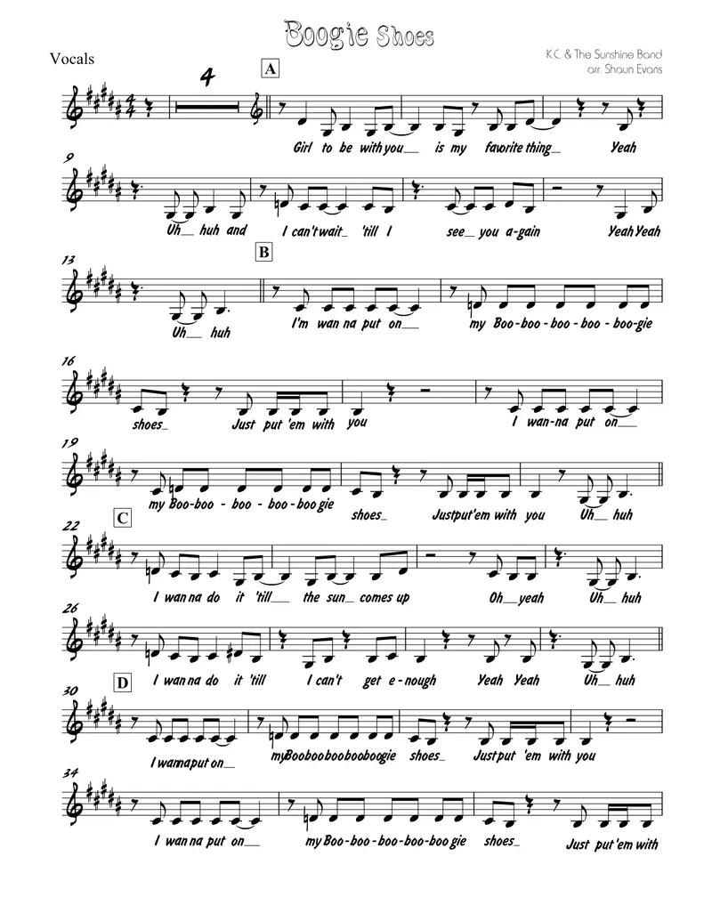 Boogie Shoes score preview