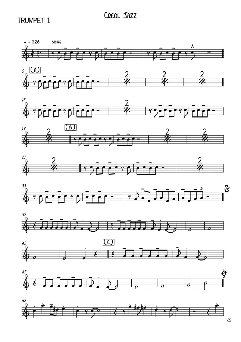 Creol Jazz score preview