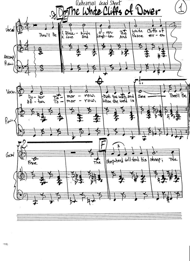White Cliffs Of Dover score preview