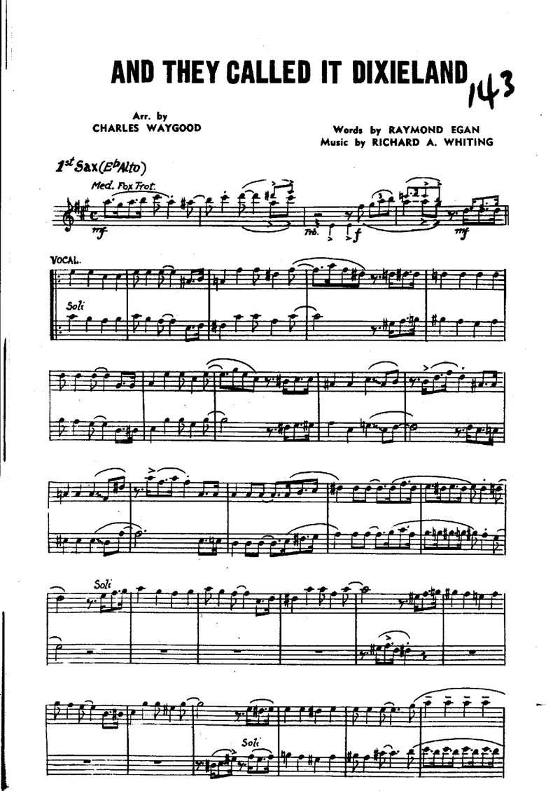 And They Call It Dixieland score preview