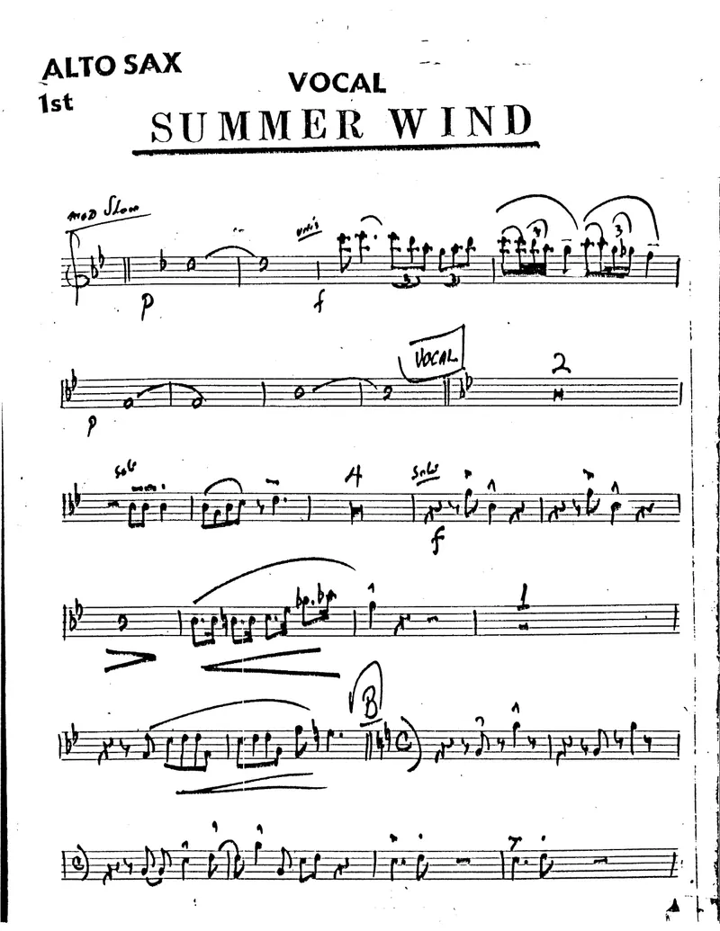 Summer Wind score preview