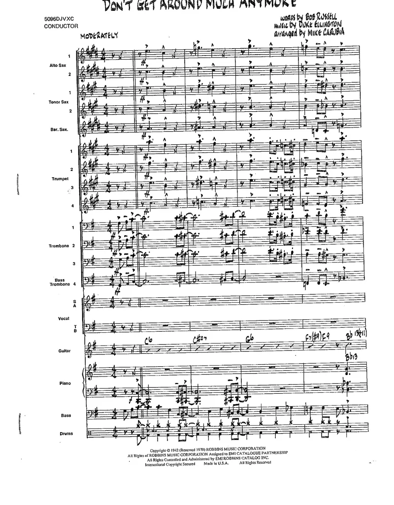 Don't Get Around Much Anymore score preview