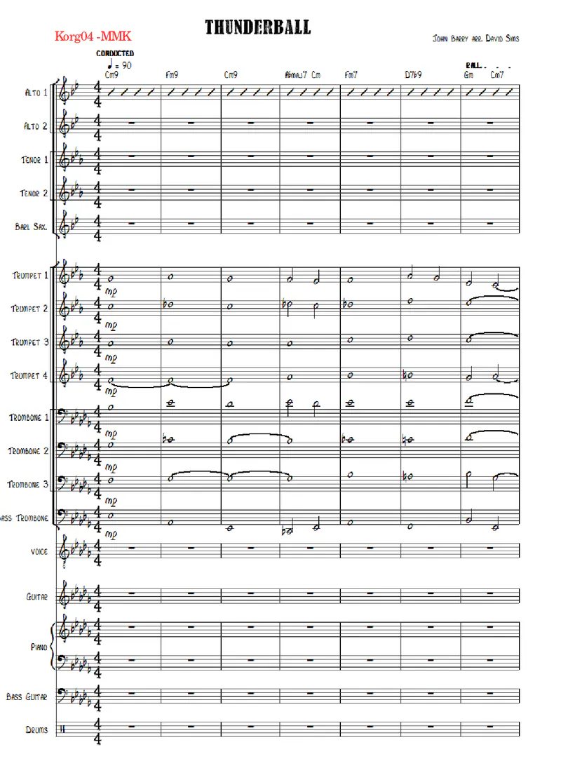 Thunderball (Tom Jones-David Sims) score preview